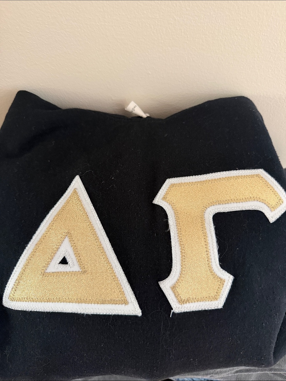 Delta Gamma Small Gildan Hoodie Black/Gold Letters